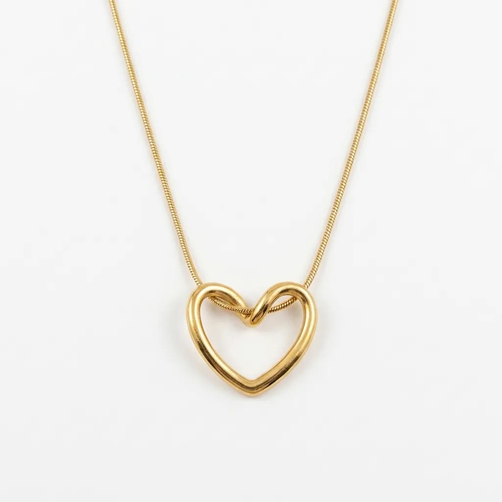Twisted Gold Heart Necklace