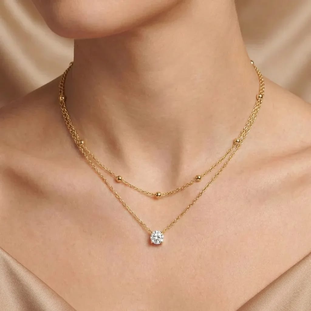 Stellar Bead Cascade Necklace