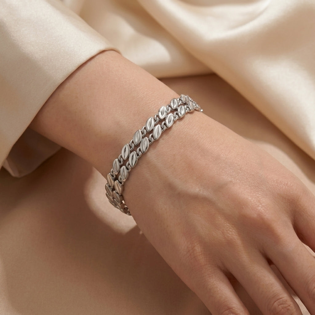 Silver Leaf Bracelet