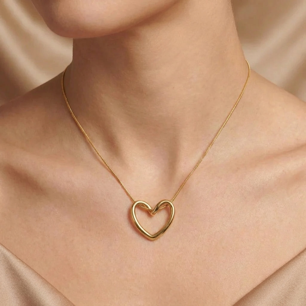 Twisted Gold Heart Necklace
